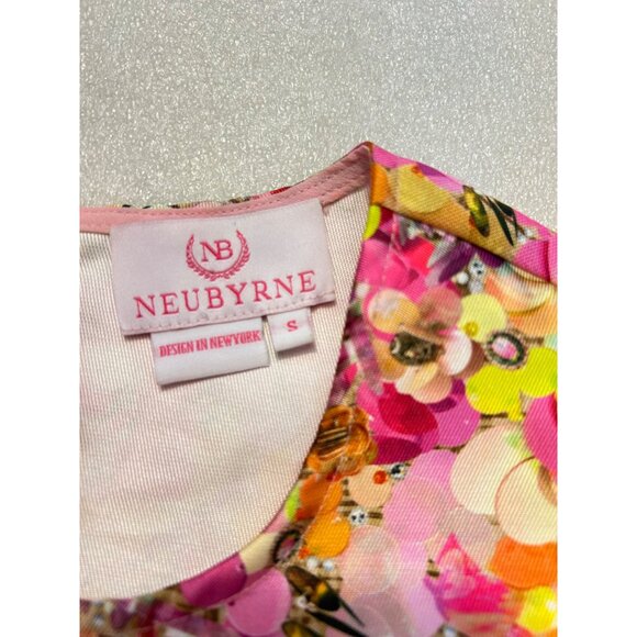 NEUBYRNE Pink Floral Print crop Top Size Small - Picture 6 of 6